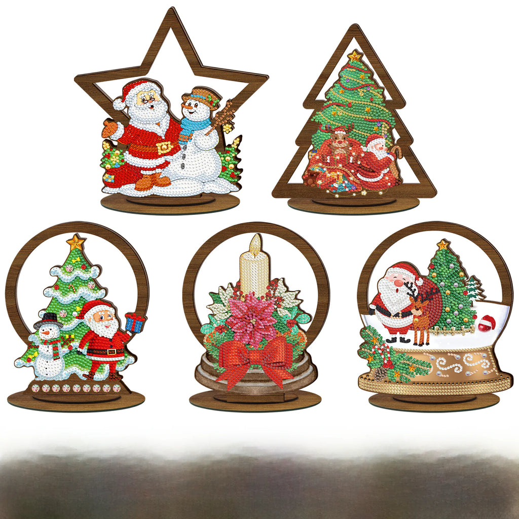 DIY Wooden Diamond Art Display for Christmas Decor