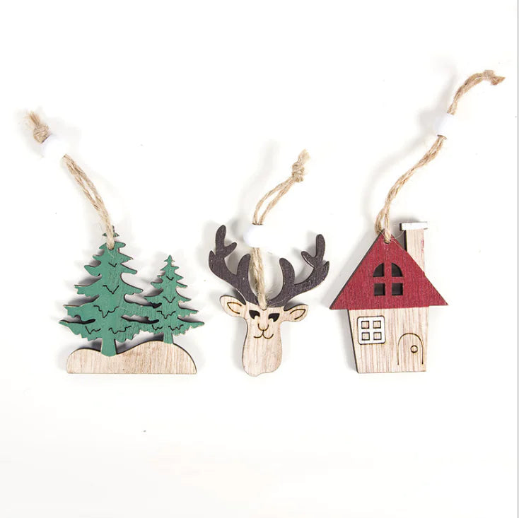 Wooden Christmas Decor Hanging Ornament - Creative Reindeer